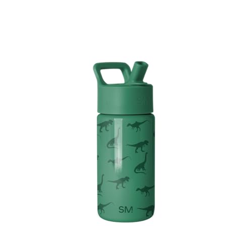 Simple Modern Kids Water Bottle & Toddler Cup | 14oz | Dinosaur | Insulated Stainless Steel Toddler Water Bottle, Kids Tumbler with Straw | Spill Proof for School, Girls, Boys | Dino World - color: -Dino World, size: 14 Ounces