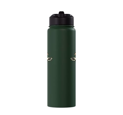 Goat Face Sunglasses Cool Farm Animal Men Boys Kids Women Stainless Steel Insulated Water Bottle - color: Dark Green