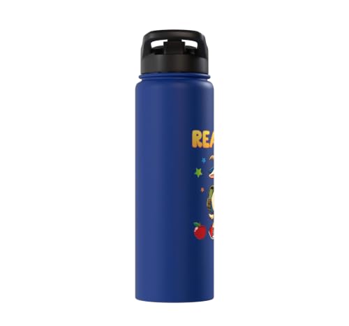 Ready To Learn Goat Student Back To School Kids Boy Girl Stainless Steel Insulated Water Bottle - color: Royal Blue