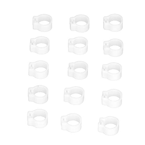 Zerodis 100PCS 8mm Leg Rings, Plastic Identification Bands for Pigeons, with Reusable Easy to Install for Poultry Dove Marking (White) - color: White