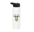 Goat Face Sunglasses Cool Farm Animal Men Boys Kids Women Stainless Steel Insulated Water Bottle - color: White