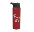 Goat Pocket Cute Farm Animal Boys Girls Kids Youth Women Men Stainless Steel Insulated Water Bottle - color: Red