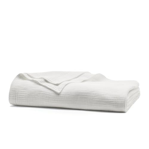 BOLL & BRANCH Dream Bed Blanket, Twin/Twin XL, White | Luxury 100% Organic Cotton - Soft, Lightweight and Breathable - Cloud-Like Touch - color: White, size: Twin/Twin XL