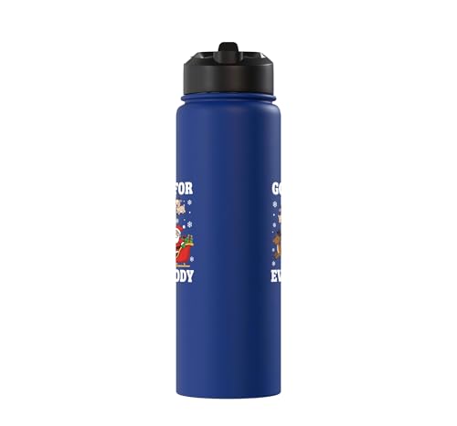 Goats For Everybody Christmas Kids Santa Reindeer Snowflake Stainless Steel Insulated Water Bottle - color: Royal Blue