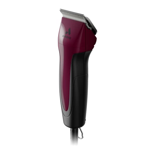 Andis 68530 Excel 5-Speed Detachable Blade Clipper Kit, Burgundy | 5-speed rotary motor with new blade drive technology, soft-grip anti-slip dog grooming clipper - color: Burgundy