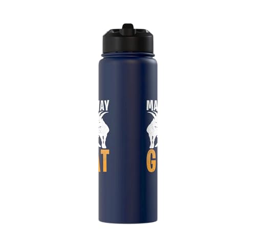 Make Way For The Goat Goats Stainless Steel Insulated Water Bottle - color: Navy Blue