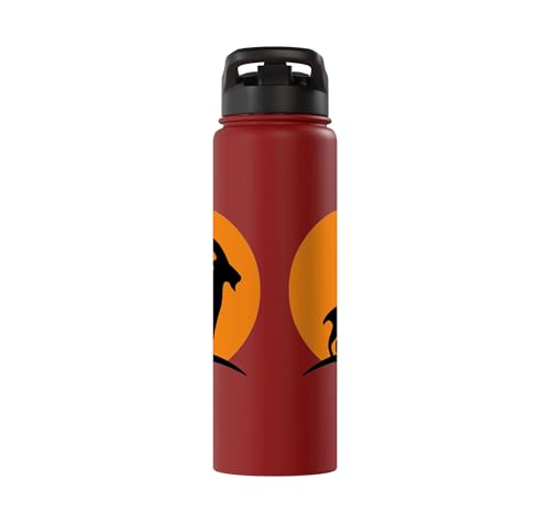 Sunset Wild Goat Capricorn Lover Gift Adult Men Women Kids Stainless Steel Insulated Water Bottle - color: Red