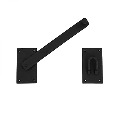 Black Iron Fence Gate Latch Lock, Colonial Style Door Hardware, 12 in, Pack of 3 - color: 12-inch Latch, size: Pack of 3