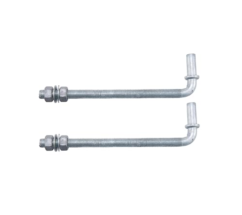 J-Bolt Post Hinge with 5/8" Hinge Pin Galvanized Post Gate Hinge for Chain Link Fence, Washers & Nuts Included (10" (2 Pcs)) - size: 10" (2 Pcs)