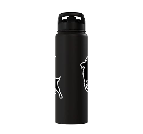 Sunset Wild Goat Capricorn Lover Gift Adult Men Women Kids Stainless Steel Insulated Water Bottle - color: Black