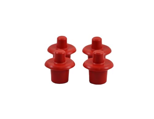 Melasty Milk Stopper for Cow and Goat Liner, Set of 4Pcs of Red Plugs for Milking Machine Inflations