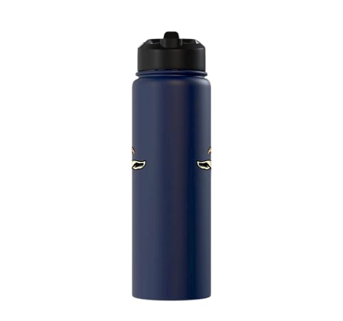Goat Face Sunglasses Cool Farm Animal Men Boys Kids Women Stainless Steel Insulated Water Bottle - color: Navy Blue
