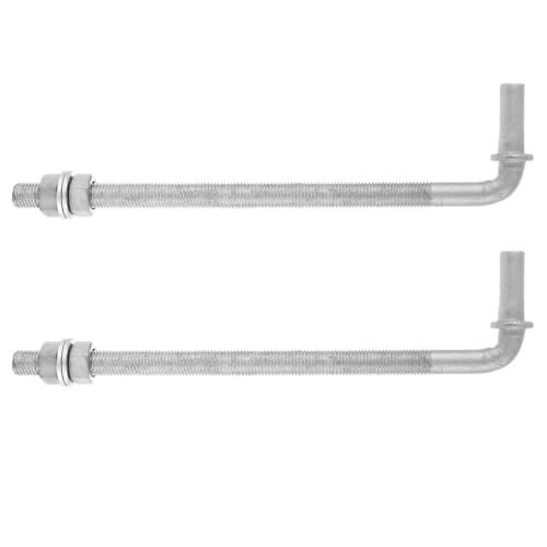 LANIAKEA 2PCS 12" J Bolt Gate Hinge J-Bolt Chain Link Fence Gate Hinge Heavy Duty Threaded Hinges for Cattle Corral Panels - size: 12 Inch