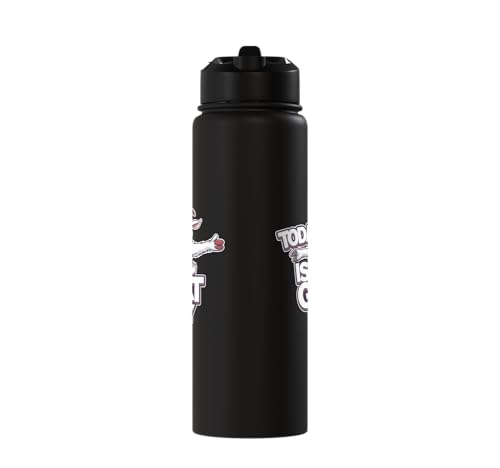 Childrens Today is a Goat Day Design | Kids Goat Stainless Steel Insulated Water Bottle - color: Black