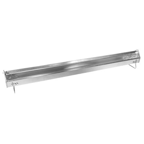 FARM-TUFF Reel Top Rectangular Poultry Feeder, 48 Inch - Heavy-Duty Galvanized Metal Trough with Anti-Roost Reel & Spill Resistant Design - Extra-Long Design for Large Flocks & Bigger Birds