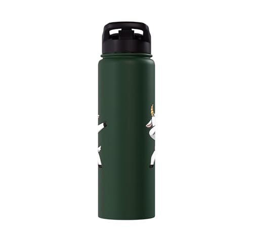 Dabbing Goat Kids Halloween Costume Cute Farm Animal Dab Stainless Steel Insulated Water Bottle - color: Dark Green