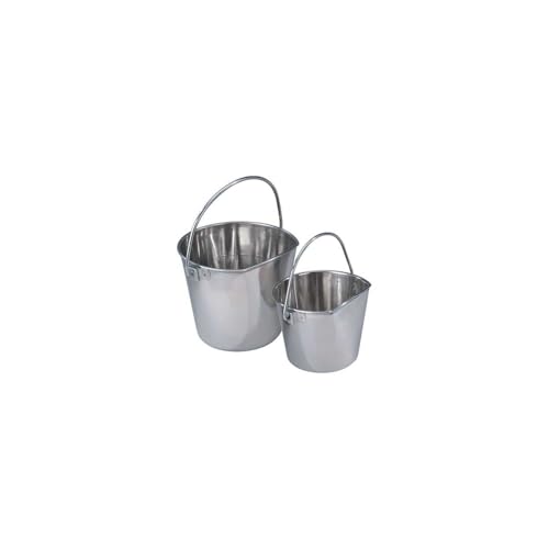 Pro Select Stainless Steel Pet Pail, 1-Quart Size – Heavy Duty Flat Sided Pail Great for Providing Water in Pet Kennels - size: 1-Quart