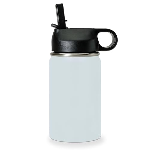 LaserGram Personalized 12oz Water Bottle, Horse (Light Blue) | Engraved Gift, Vacuum Insulated Stainless Steel, Flip-Top Straw Lid, Laser Engraved With Your Name - color: Light Blue, size: 12 Ounces
