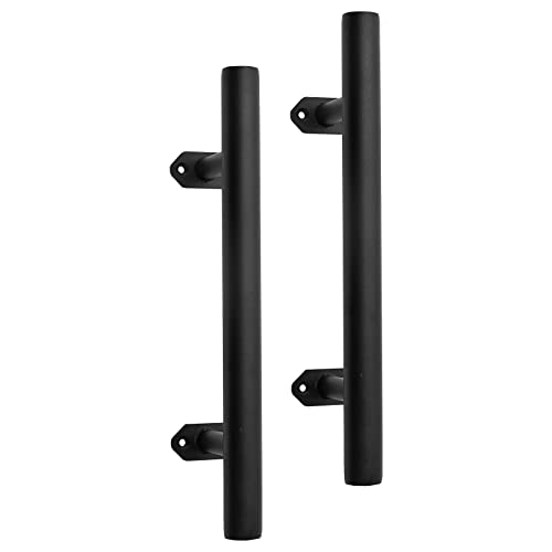 12'' Door Pull Handles for Sliding Door Pack of 2, Black Rustic Gate Pull Hanlde, Iron Handle for Gates, Garage, Outdoor Fence, Interior Closet Handles - style: Style B