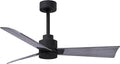 Matthews Fan Company AK-BK-BW-42 Alessandra Wet Rated 42" Ceiling Fan without Light, Remote Included, Silent DC Motor, Matte Black with Barn Wood Tone - color: Matte Black with Barn Wood Tone, size: 42-inch