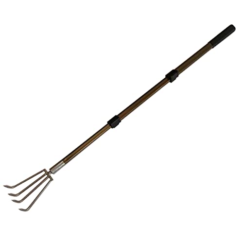 Stainless Steel Garden Claw rake Multifunctional rake, Lengthened Aluminum Alloy Handle, can be Used for Weeding and loosening the Soil in the Garden, and can Also be Used for Treasure Digging