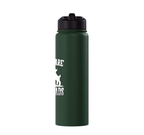 My Kids Are Buttheads Funny Goat Lover Goat Mom Farmer Stainless Steel Insulated Water Bottle - color: Dark Green