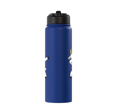 Dabbing Goat Kids Halloween Costume Cute Farm Animal Dab Stainless Steel Insulated Water Bottle - color: Royal Blue