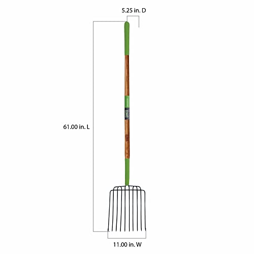 AMES 2826300 10-Tine Welded Steel Bedding Fork with Hardwood Handle, 61-Inch - style: Bedding Fork