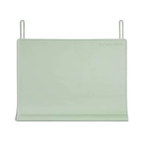Table Tyke Placemat XL Silicone Baby Placemat with Teething Edge Bumper - Waterproof Toddler Table Mat for Eating, BPA Free, Dishwasher Safe (Sage Green) - color: Sage Green, size: 20" XL