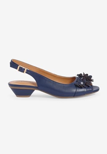 Comfortview Women's Wide Width The Rider Slingback - color: Navy, size: 10.5