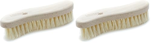 Konex Heavy Duty Scrub Brush - Old-Fashioned Wooden Design, Curved for Bathtubs, Wall and Floor Tiles - S-Shaped for Grime and Mildew Removal (Pack of 2) - size: 1 Count (Pack of 2)