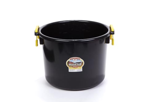 Little Giant® Plastic Muck Tub | Durable & Versatile Utility Bucket with Handles | Muck Bucket | Durable Handles | 40 Quart | Black - color: Black, size: 40 quart
