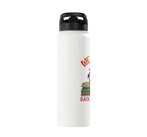 Welcome Back To School Cute Goat Student Boys Girls Kids Stainless Steel Insulated Water Bottle - color: White