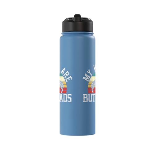 My Kids Are Buttheads Goat Whisperer Farm Animal Stainless Steel Insulated Water Bottle - color: Light Blue