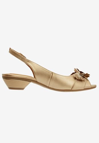 Comfortview Women's Wide Width The Rider Slingback - color: Gold, size: 7 Wide