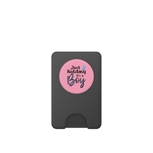 Just Kidding It's a Boy Pink Gender Reveal Party Supplies PopSockets PopWallet for MagSafe - style: Magnetic PopWallet