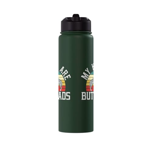 My Kids Are Buttheads Goat Whisperer Farm Animal Stainless Steel Insulated Water Bottle - color: Dark Green