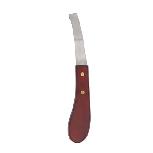 Horse Hoof Knifes for Farrier Tools, Double-Edged Stainless Steel Hoof Trimming Knife with Ergonomic Wooden Handle for Horses, Goats, Sheep Hoof Care