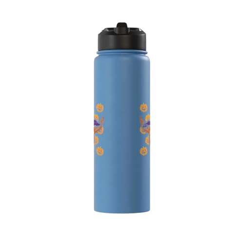 Halloween Goat Pumpkin Farm Animal Costume Men Women Kids Stainless Steel Insulated Water Bottle - color: Light Blue