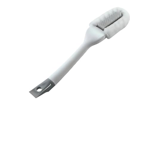 Professional Shoe Cleaning Brush Long Handle - Dual-Action Soft Bristle Shoe Scrubber for Sneakers, Leather, White Shoes | U-Shaped Head & Pointed Tip | Hanging Hole Design (White)