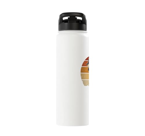 Dabbing Goat Funny Farm Animal Kids Retro Sunset Cool Stainless Steel Insulated Water Bottle - color: White