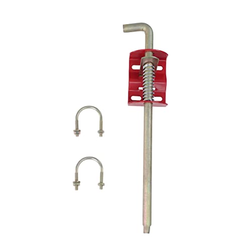Rural365 Farm Gate Anchor Cane Bolt 18in - Farming Livestock Spring-Loaded Fence Gate Drop Rod Cattle Gate for Tube Gate