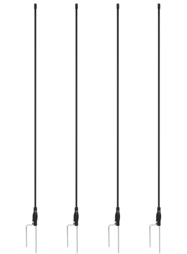 4 Pack 55 Inch Fiberglass Electric Fence Stakes, for Cows Sheep Animals | Lightweight Temporary Fence Posts, Outdoor Garden Pasture Snow Fence Support Stakes