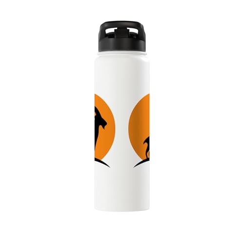 Sunset Wild Goat Capricorn Lover Gift Adult Men Women Kids Stainless Steel Insulated Water Bottle - color: White