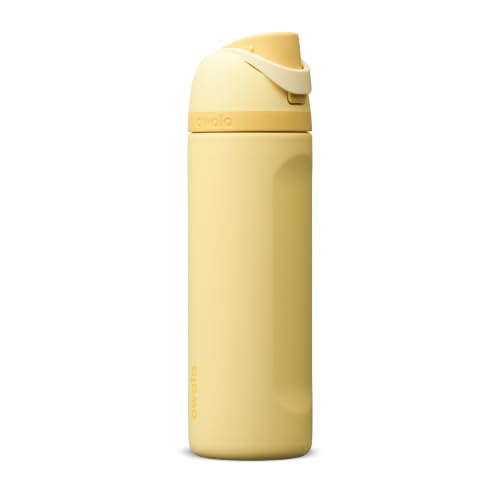 Owala FreeSip Stainless Steel Water Bottle 24 oz Butter Half - color: Butter Half, size: 24 Ounces