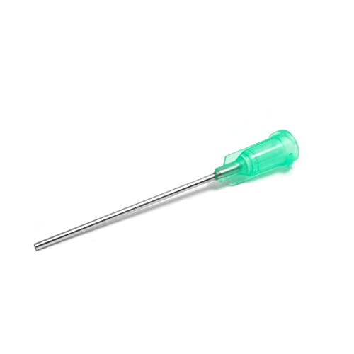 18 Gauge 1.5in Blunt Tip Dispensing Syringe Needle, Green 20 PCS | Industrial Precision Applicator, Luer Lock, Glue and Liquid Transfer Tools, Compatible with All Kinds of Syringes - size: 18Ga x 1.5＂