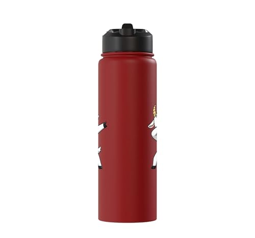 Dabbing Goat Kids Halloween Costume Cute Farm Animal Dab Stainless Steel Insulated Water Bottle - color: Red