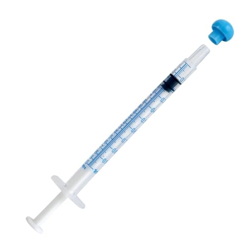 ONE-CARE 1ml Oral Syringe with Cap - Sterile, Individually Wrapped - 100 Dispensers, Slip Tip, Uses include oral administration of medicine for infants, adults and animals (Pack of 2) - size: 1ml (Pack of 2)