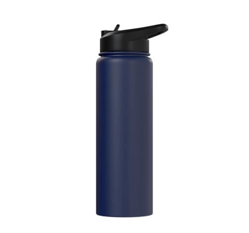 Dabbing Goat Funny Farm Animal Kids Retro Sunset Cool Stainless Steel Insulated Water Bottle - color: Navy Blue