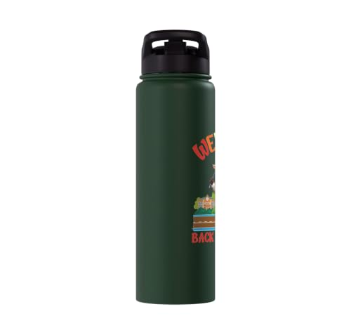 Welcome Back To School Cute Goat Student Boys Girls Kids Stainless Steel Insulated Water Bottle - color: Dark Green